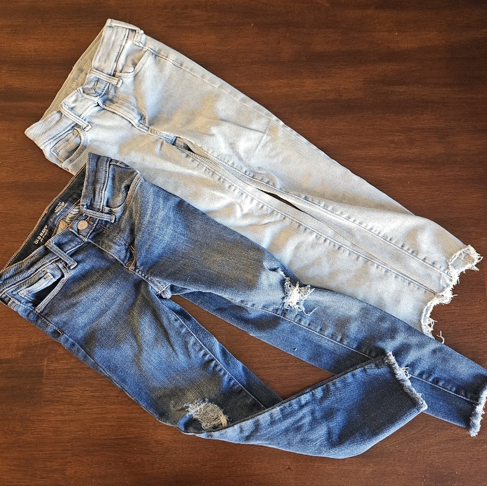 Old Navy Kids Blue and Light Blue Rockstar Jegging Jeans